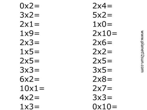 multiplying worksheet