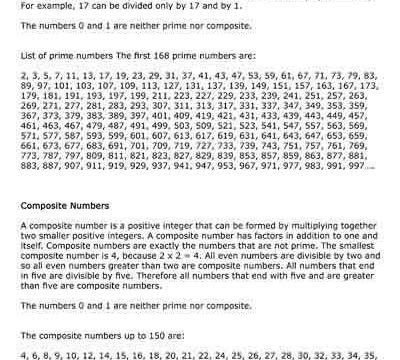 prime and composite numbers